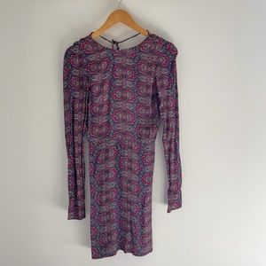 Reformation Rae Paisley Backless Mini Dress